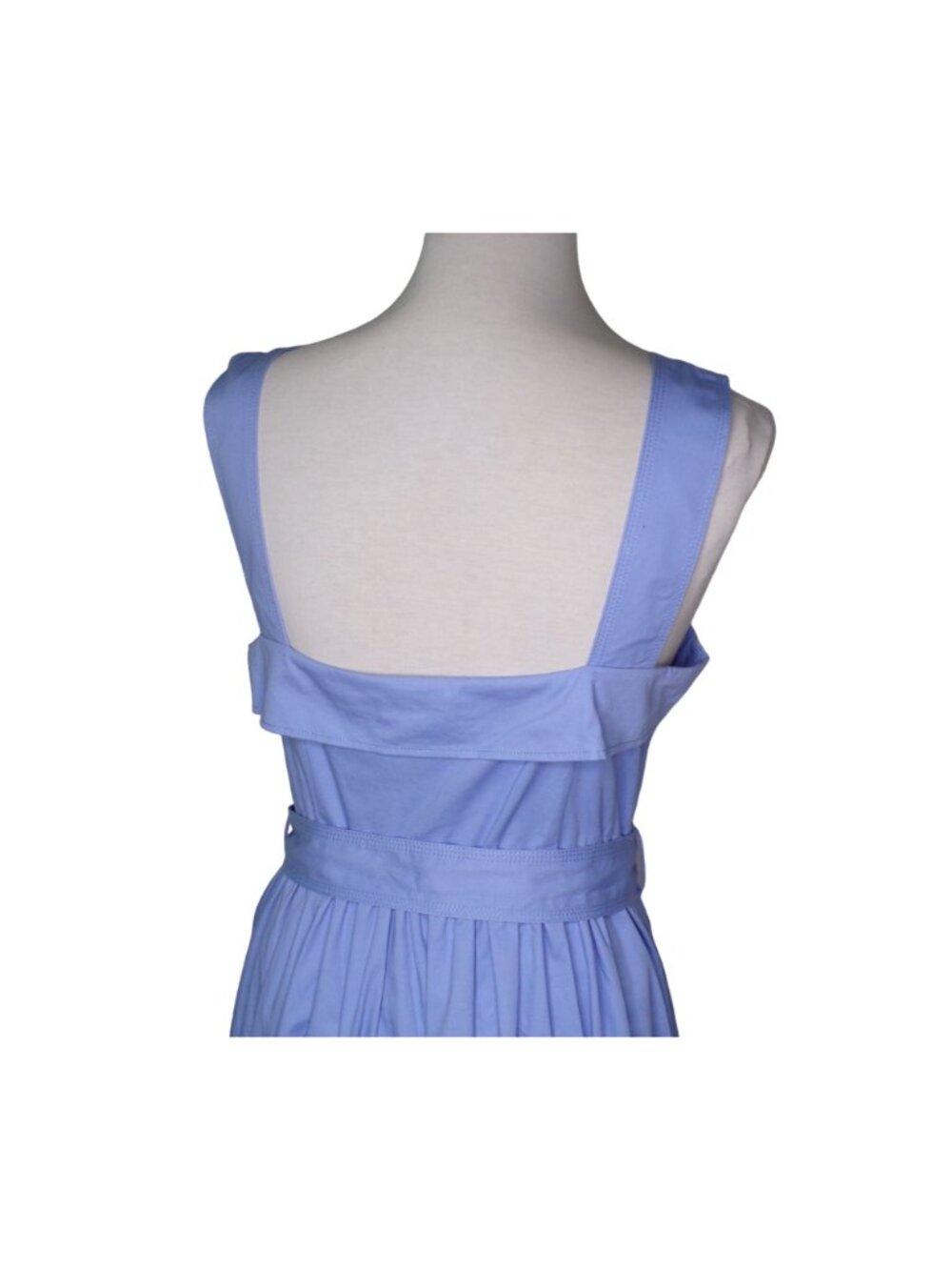 🆕 STINE GOYA Stina Belted Midi Dress Rhinestone Buttons Cotton Blue Medium - Picture 11 of 11